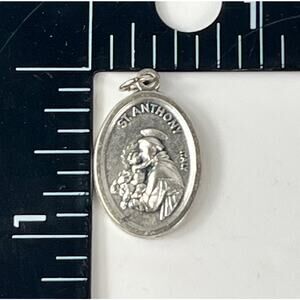Patron Saint Anthony Italian Medal Pendant Charm Catholic Religious Sacred Vtg